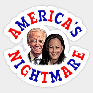 Anti Biden Harris America's Nightmare Sticker